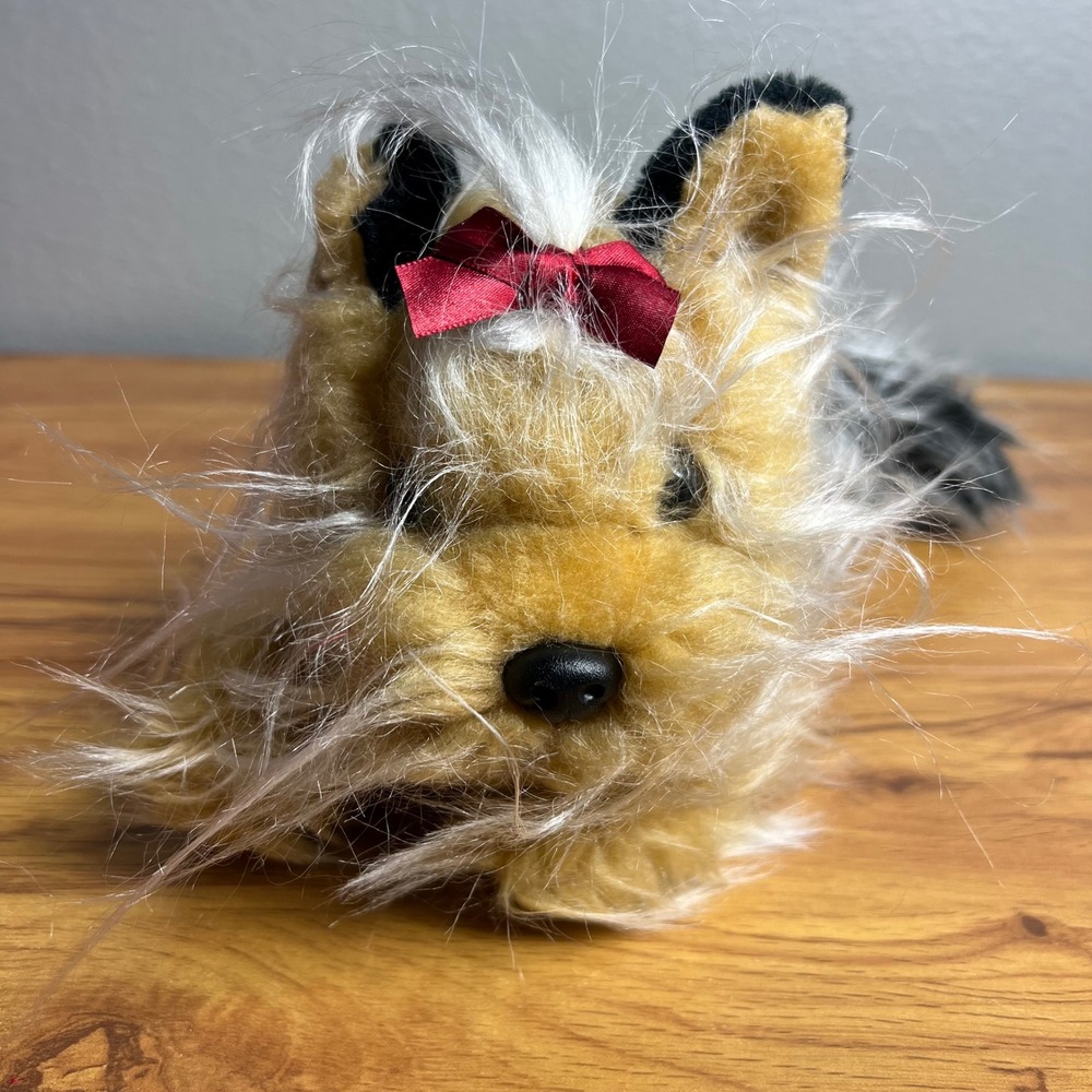 Animal Alley Vintage Plush Yorkie Yorkshire Terrier Toys R Us‎ Red Bow 2000